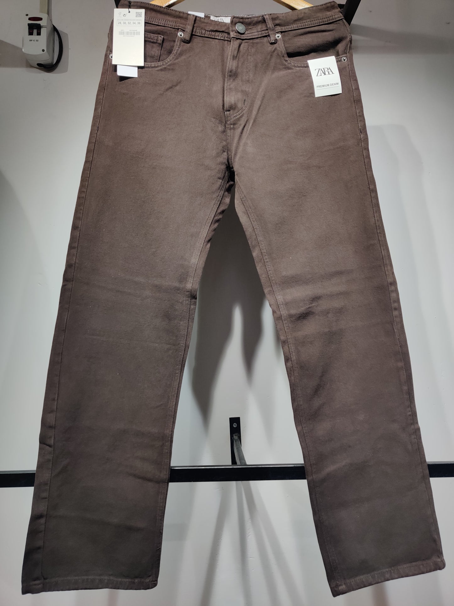 Zara Premium Chocolate Color Cotton Denim-Look Pant (Size 32 Only)